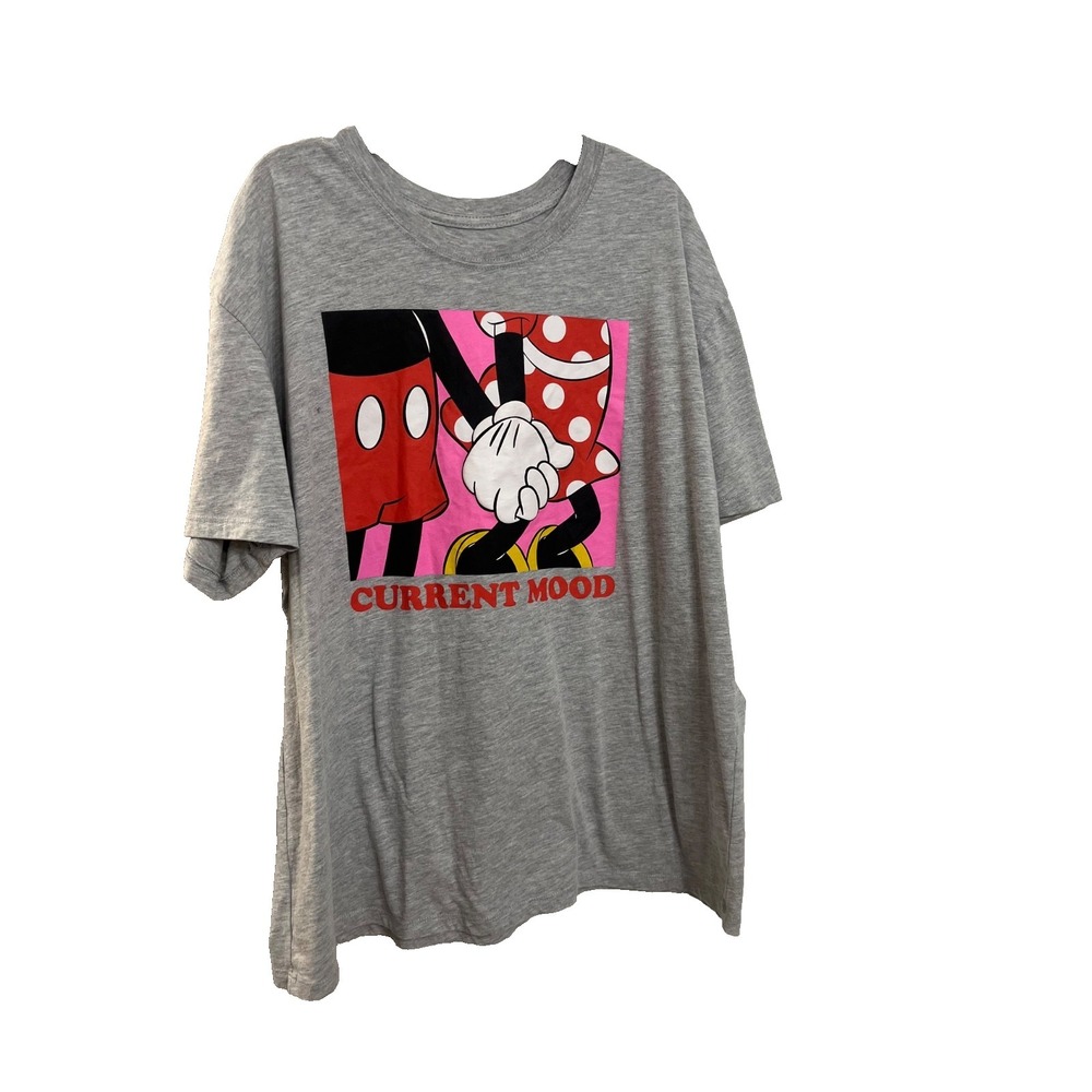 Disney Minnie Mouse Women's Junior Short Sleeve Crewneck T-Shirt Gray Sz  3XL
